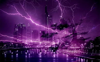 lightning city wallpaper