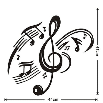 Music Notes Notation Band Wall Sticker Decal, AUHOKY Removable DIY Vinyl  Art Mural Wallpaper Home Decor Gift for Kids Bedroom Music & Dance Room –