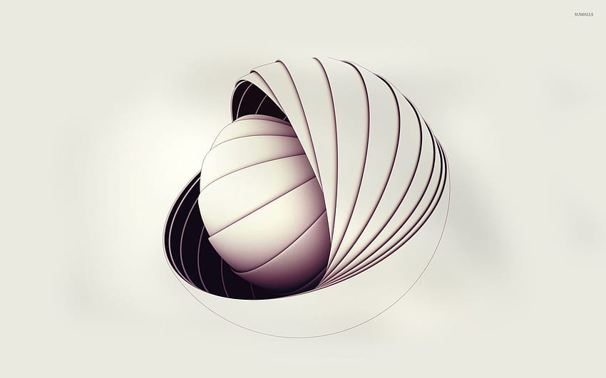 White and orange discs - 3D, Spherical HD wallpaper