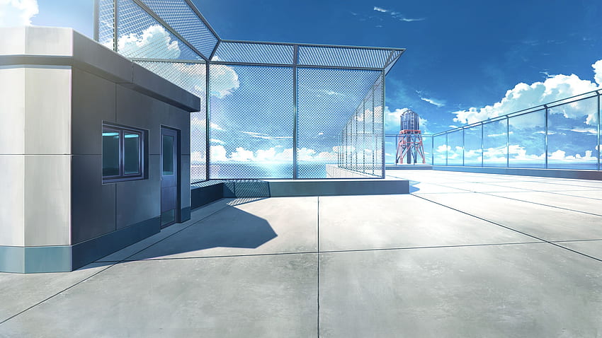 Anime School Building HD wallpaper