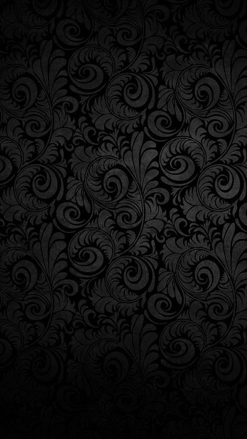 Textura preta, textura floral Papel de parede de celular HD