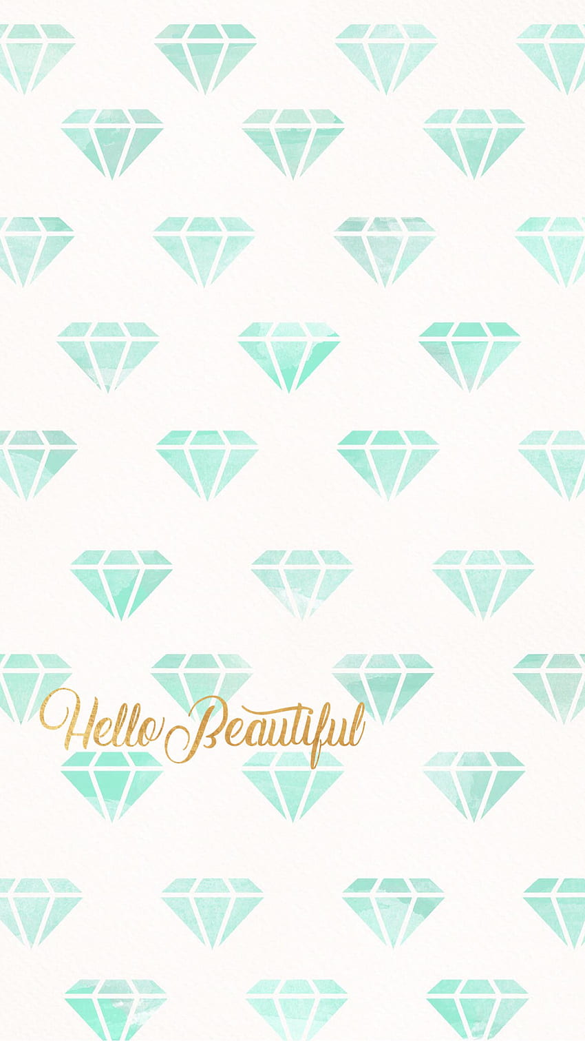 Hello beautiful, , background, iPhone, phone, diamond, diamonds, teal HD phone wallpaper