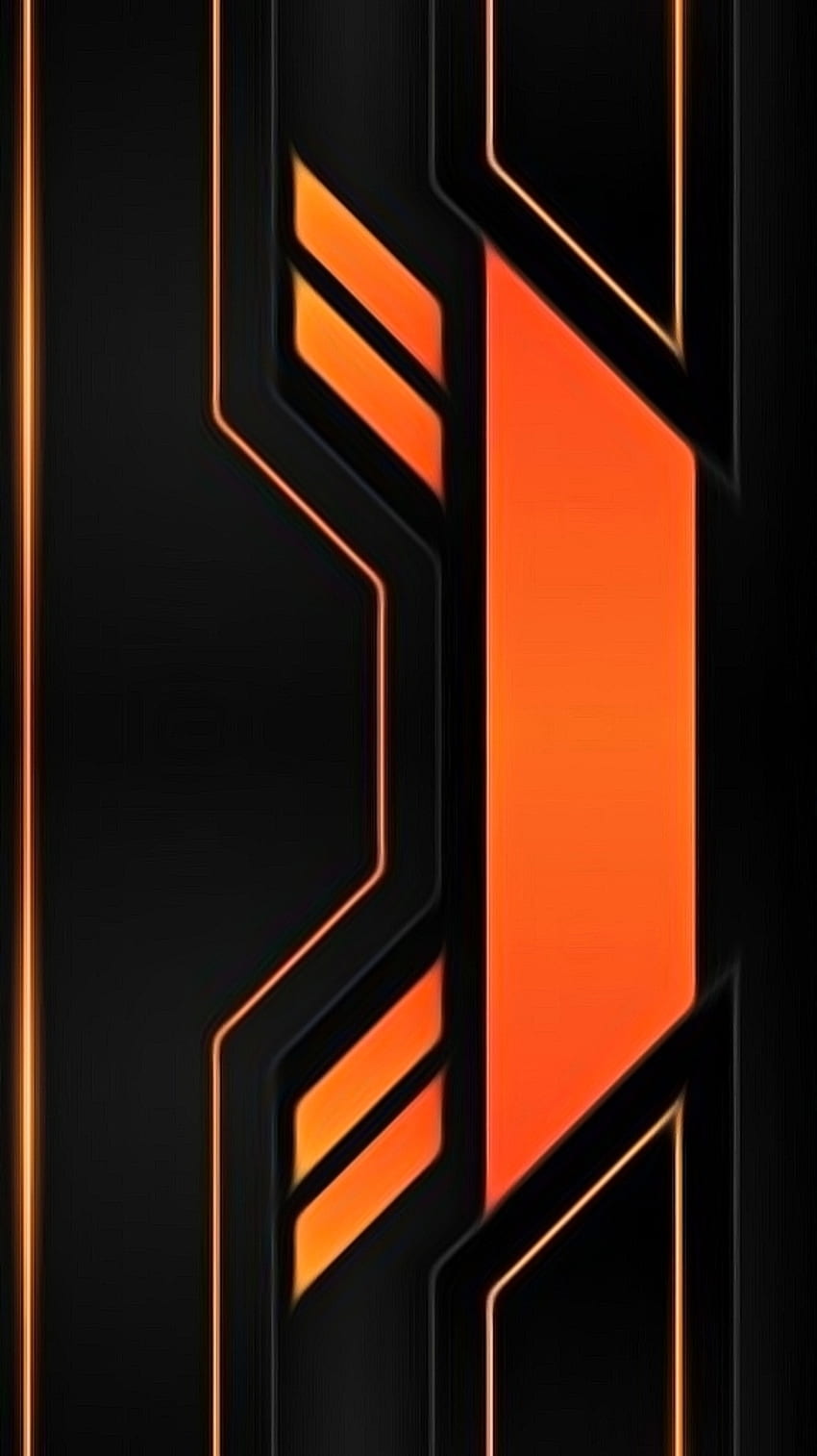 black orange, digital, tech, symbol, amoled, future, design, gamer, abstract HD phone wallpaper