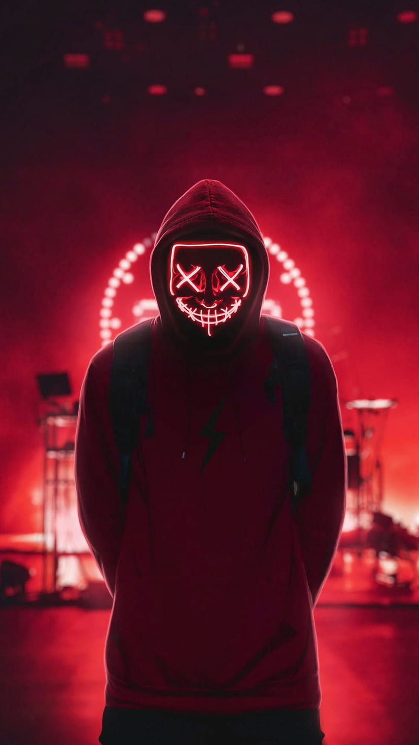 Neon Man , graphy and ID, Mask off HD phone wallpaper
