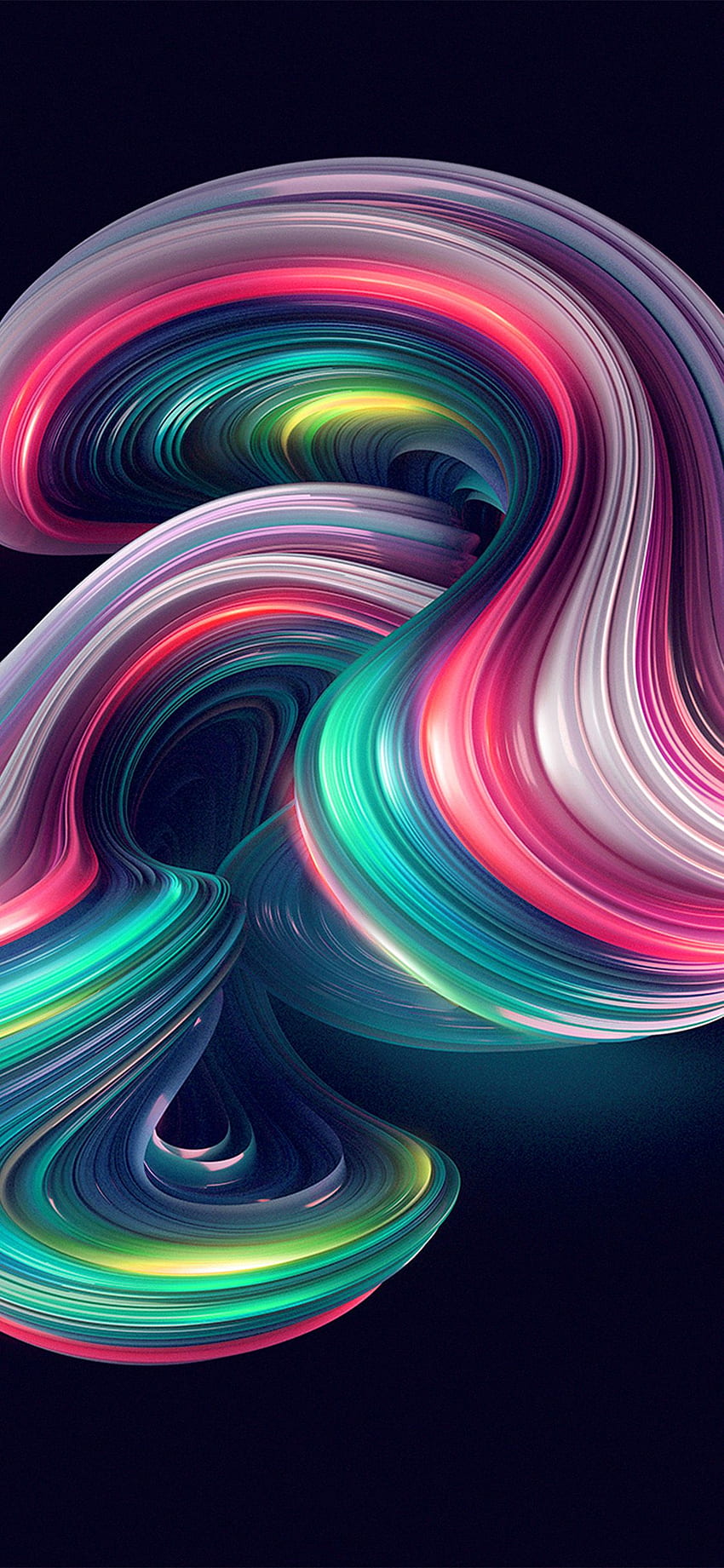 iPhone11. curva forma color patrón abstracto azul, patrones abstractos fondo de pantalla del teléfono