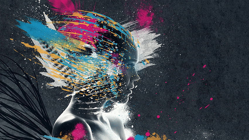 Abstract, Paint, Explosion, Imagination, Face HD wallpaper