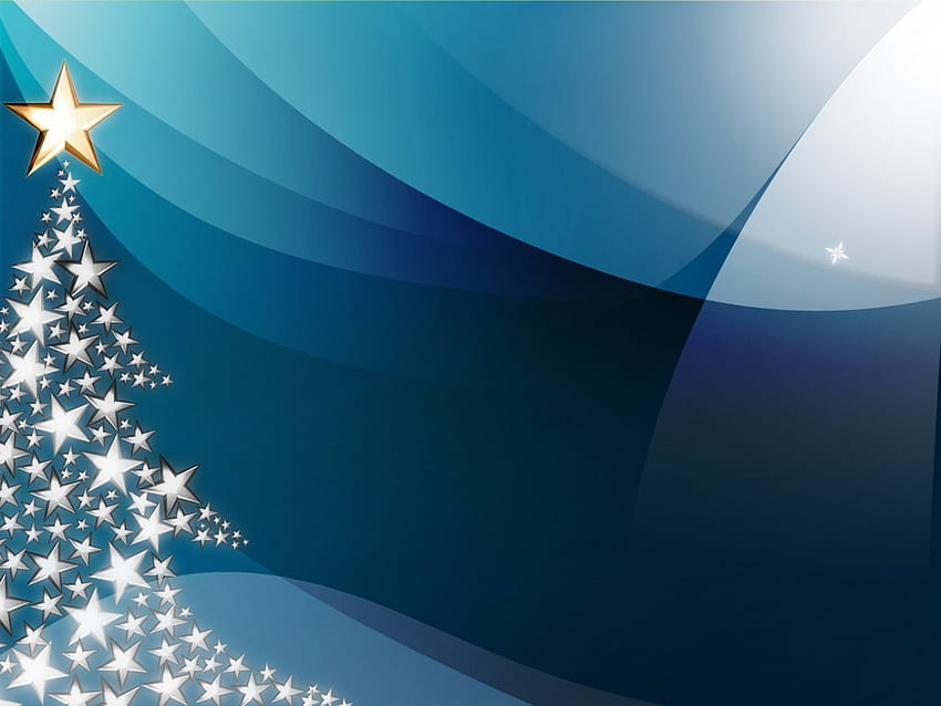 Étoiles sur fond bleu foncé pour PowerPoint - Modèles PPT de Noël Fond d'écran HD