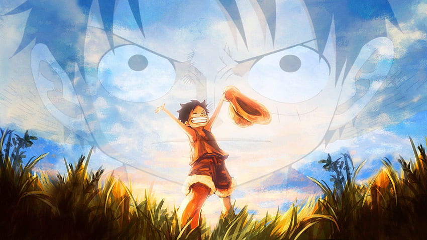 One piece (Young and older Monkey D Luffy) HD wallpaper