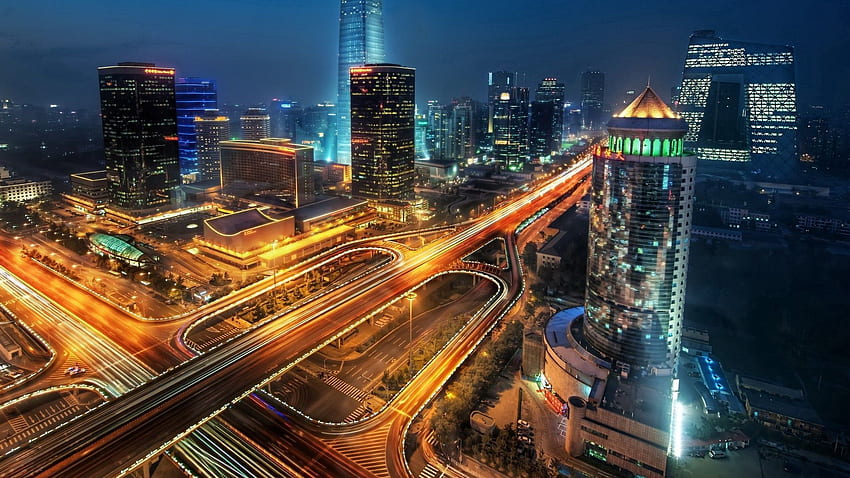 Kota, Langit, Jalan, Pencakar Langit, Beijing, Peking Wallpaper HD