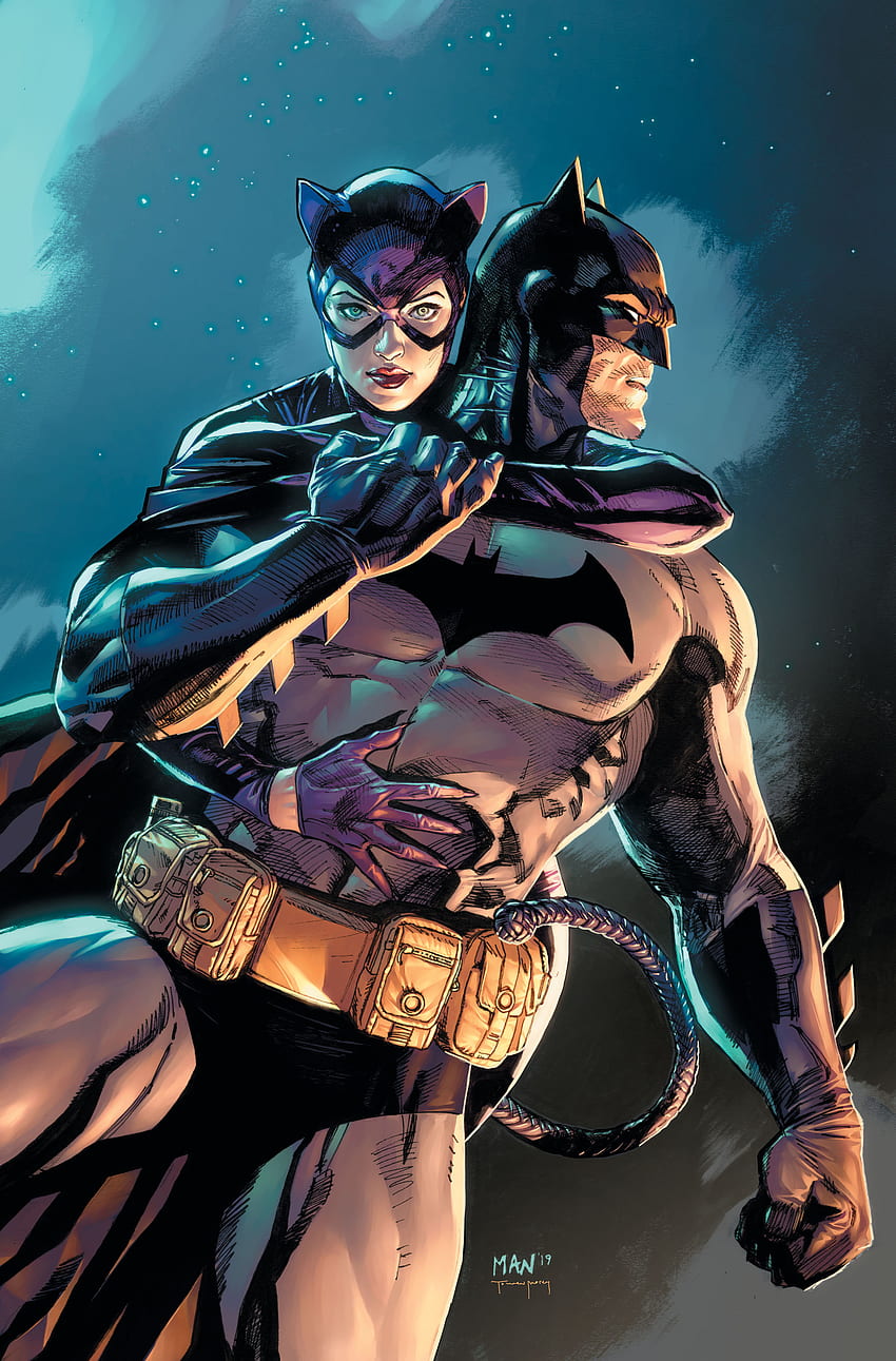Batman and Catwoman, comics, darkknight, dc HD phone wallpaper
