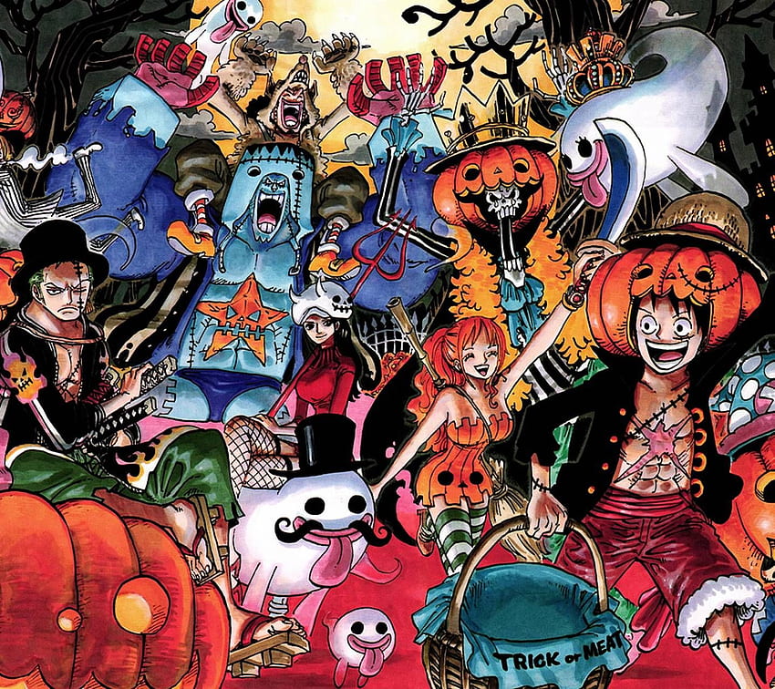 Một bức tranh One Piece Halloween sẽ tạo cho bạn những trải nghiệm tuyệt vời với các nhân vật anime bạn yêu thích ở trong trang phục lễ hội Halloween đầy sinh động.
