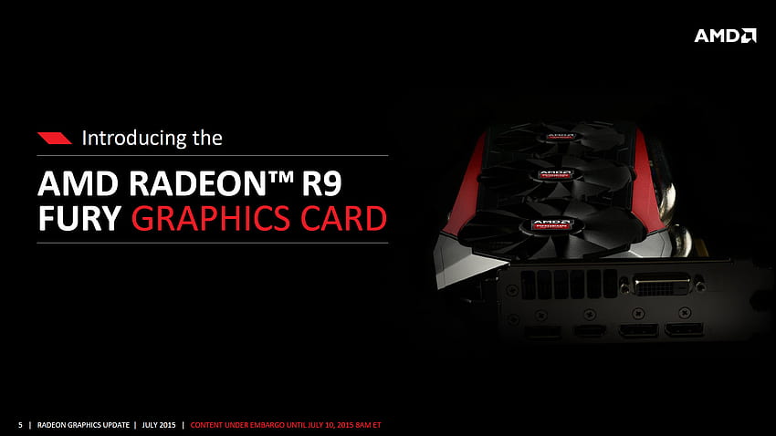AMD Radeon R9 Fury avec GPU Fiji Pro officiellement lancé. Fond d'écran HD