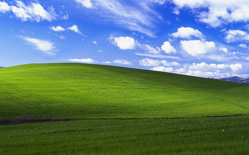 Windows XP Облаци Природа Трева Хълм - Резолюция: HD тапет