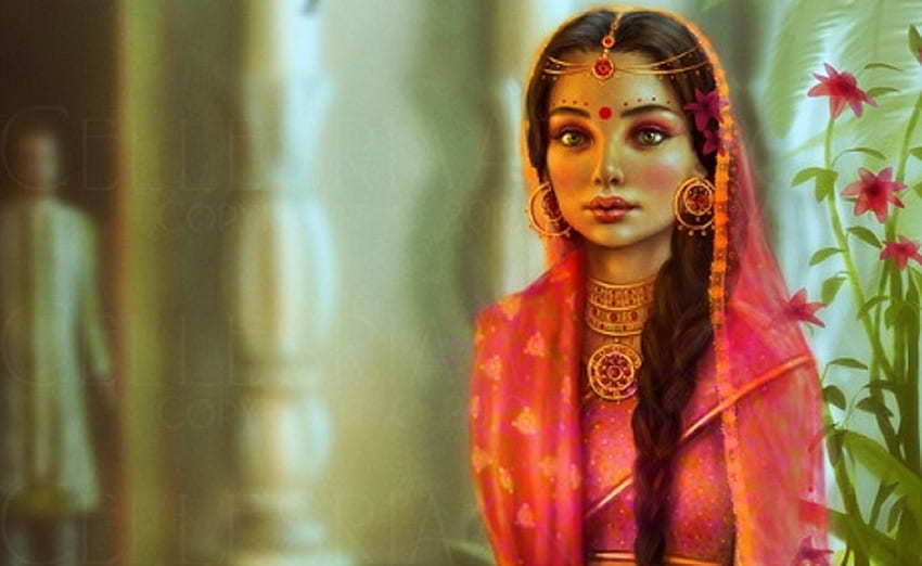 Indian Bride and Background HD wallpaper
