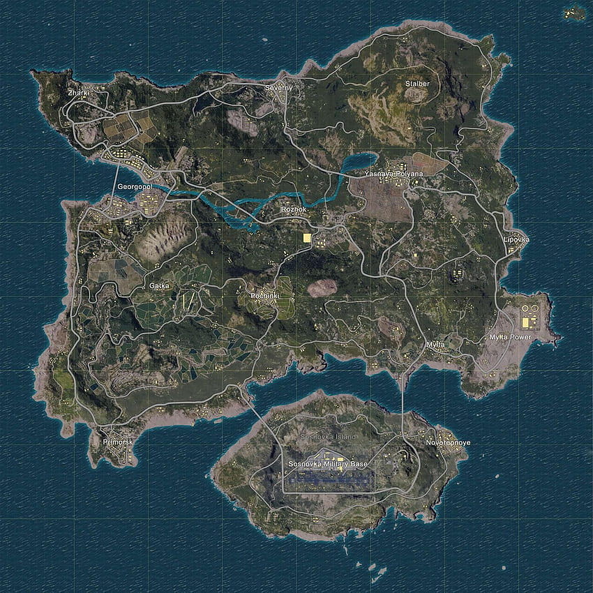 Map and All Locations in PlayerUnknown's Battlegrounds - Map , Love background , Gaming, Erangel Map HD phone wallpaper