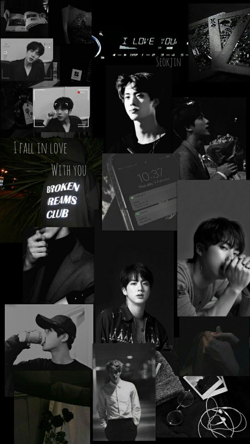 Download Jin BTS Black Aesthetic Wallpaper