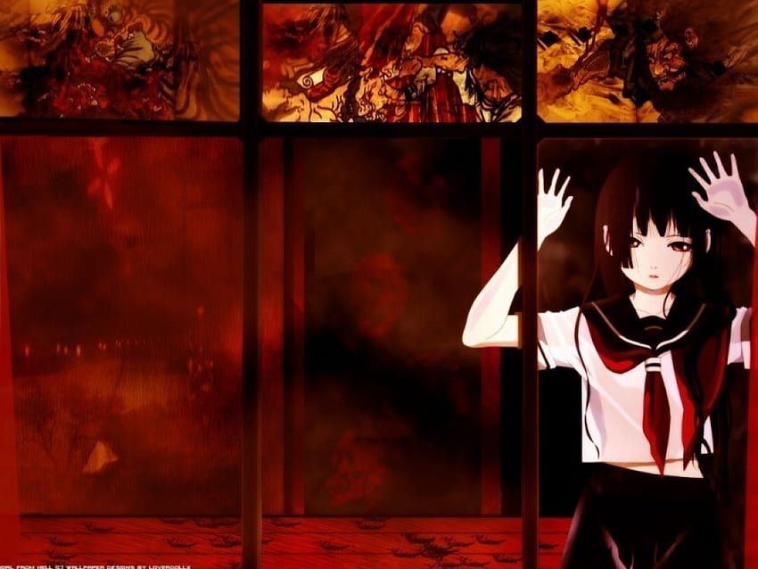 Ai Enma, hell, curse, girl from hell, revenge, sadness HD wallpaper