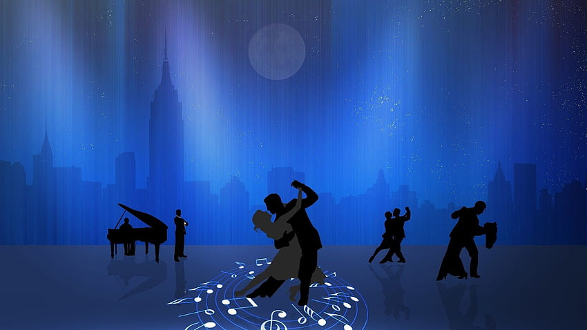 Dance a cidade noturna, dançarinos de salão papel de parede HD