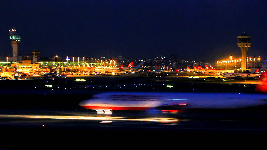 : Airport at night - Airport, Trips, Transportation HD wallpaper