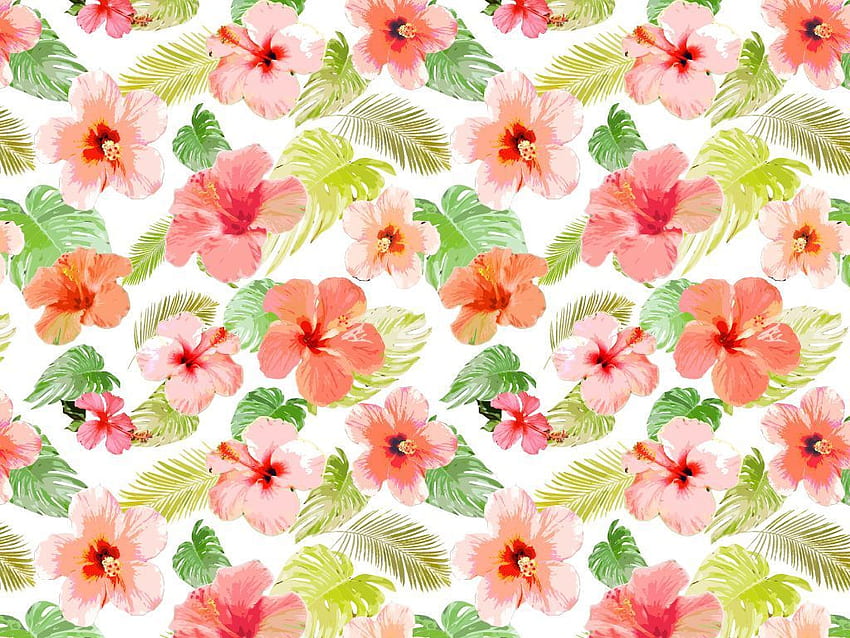 Tropical Flowers - , Tropical Flowers Background on Bat, Red Hawaiian Print  HD wallpaper | Pxfuel