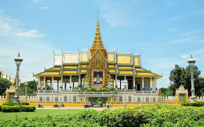 Кралски дворец, Пном Пен, Изработено от човека, HQ Кралски дворец, Пном Пен. 2019 г HD тапет