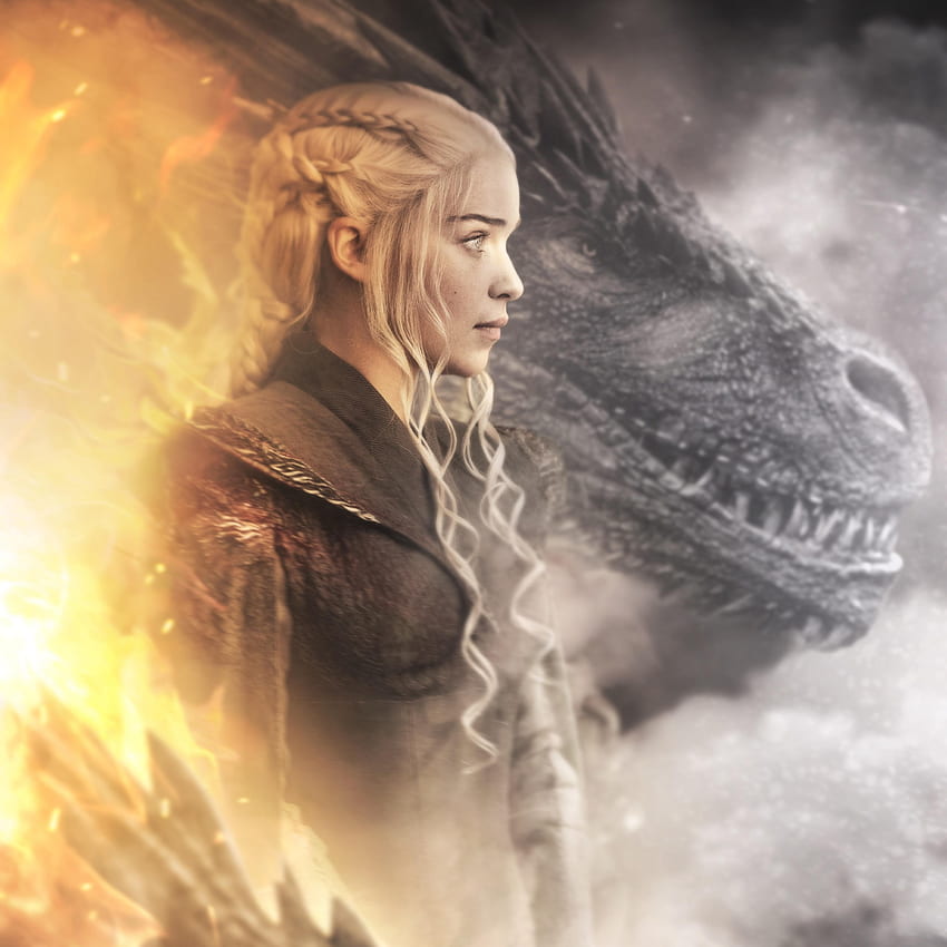Daenerys Targaryen, Emilia Clarke, Drago, Film, Targaryen iPhone Sfondo del telefono HD