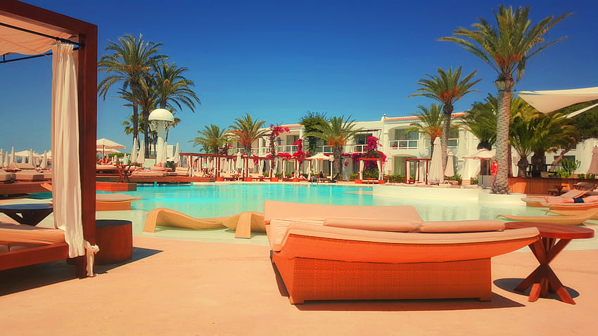 Palmen, Diverses, Diverses, Entspannung, Erholung, Resort, Pool, Hotel, Luxus HD-Hintergrundbild