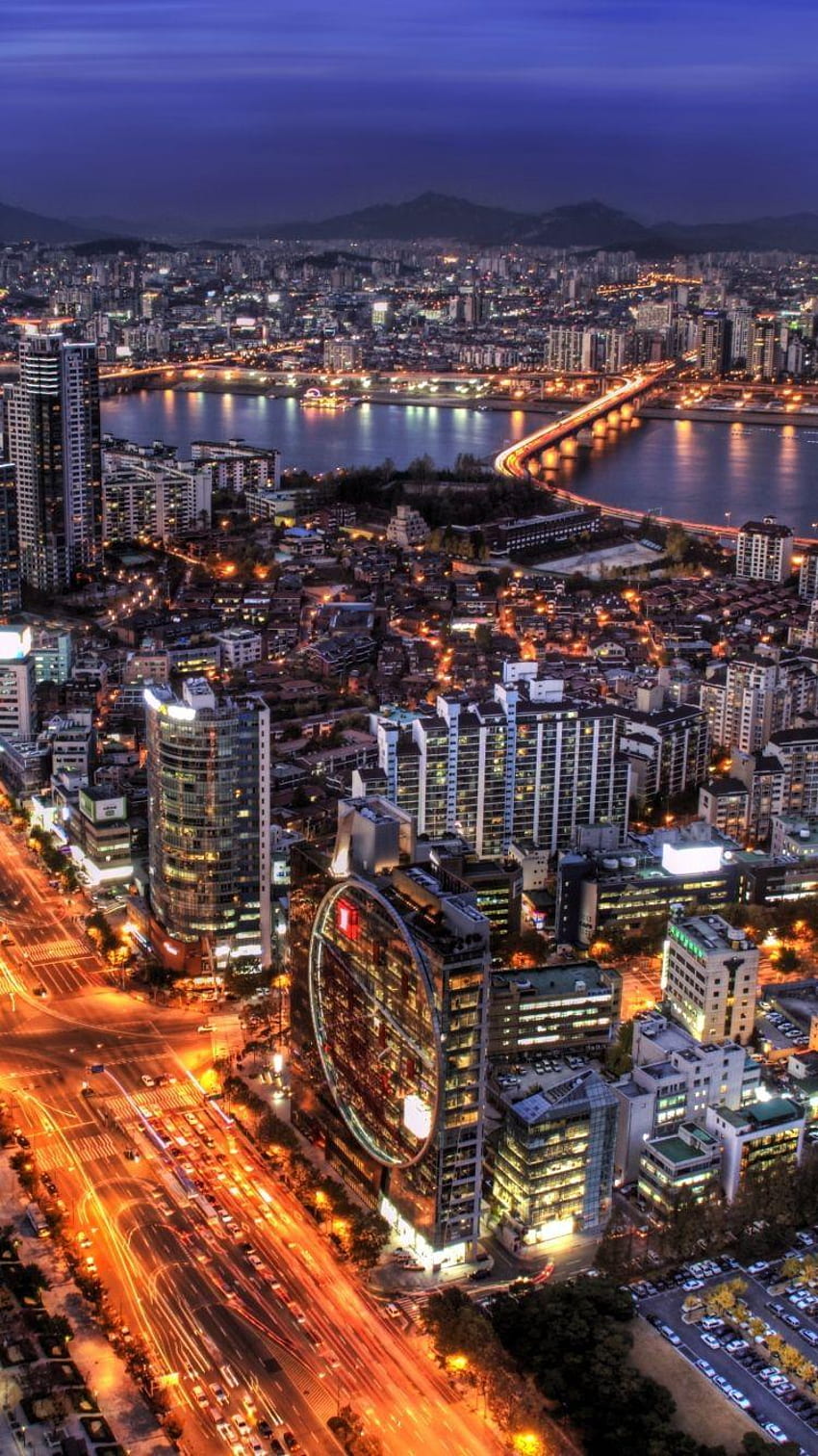 Séoul Corée du Sud, nuit de la ville de Séoul Fond d'écran de téléphone HD