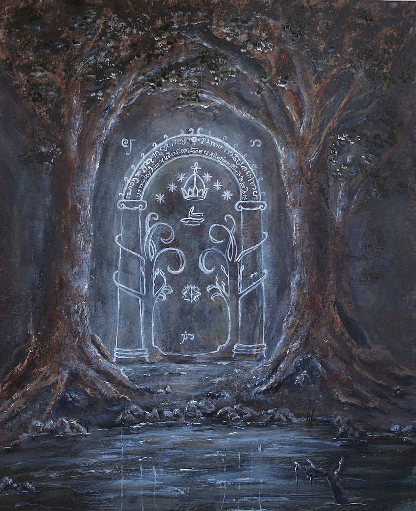 Esther Vanhaecke Paintings inspired by Tolkiens Works Lord of the rings  tattoo Lord of the rings Middle earth art Moria Gate HD phone wallpaper   Pxfuel