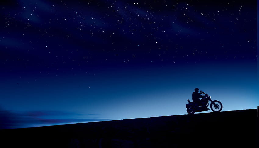 夜, オートバイ, 闇, オートバイ, バイク, バイカー 高画質の壁紙