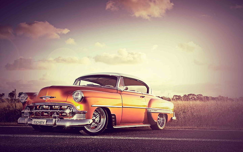 Full Cool Car That Look Amazing ( ), Orange Classic Car HD wallpaper