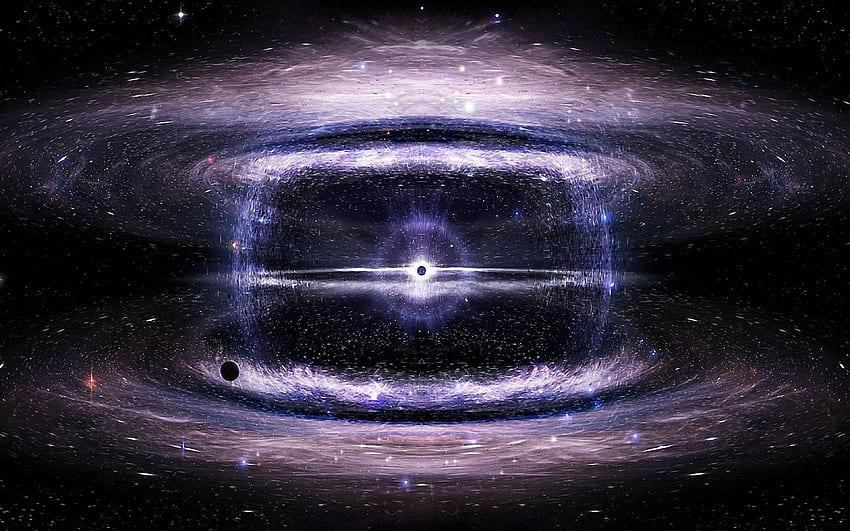 Black hole, Space, Stars, Circles, Multiverse HD wallpaper