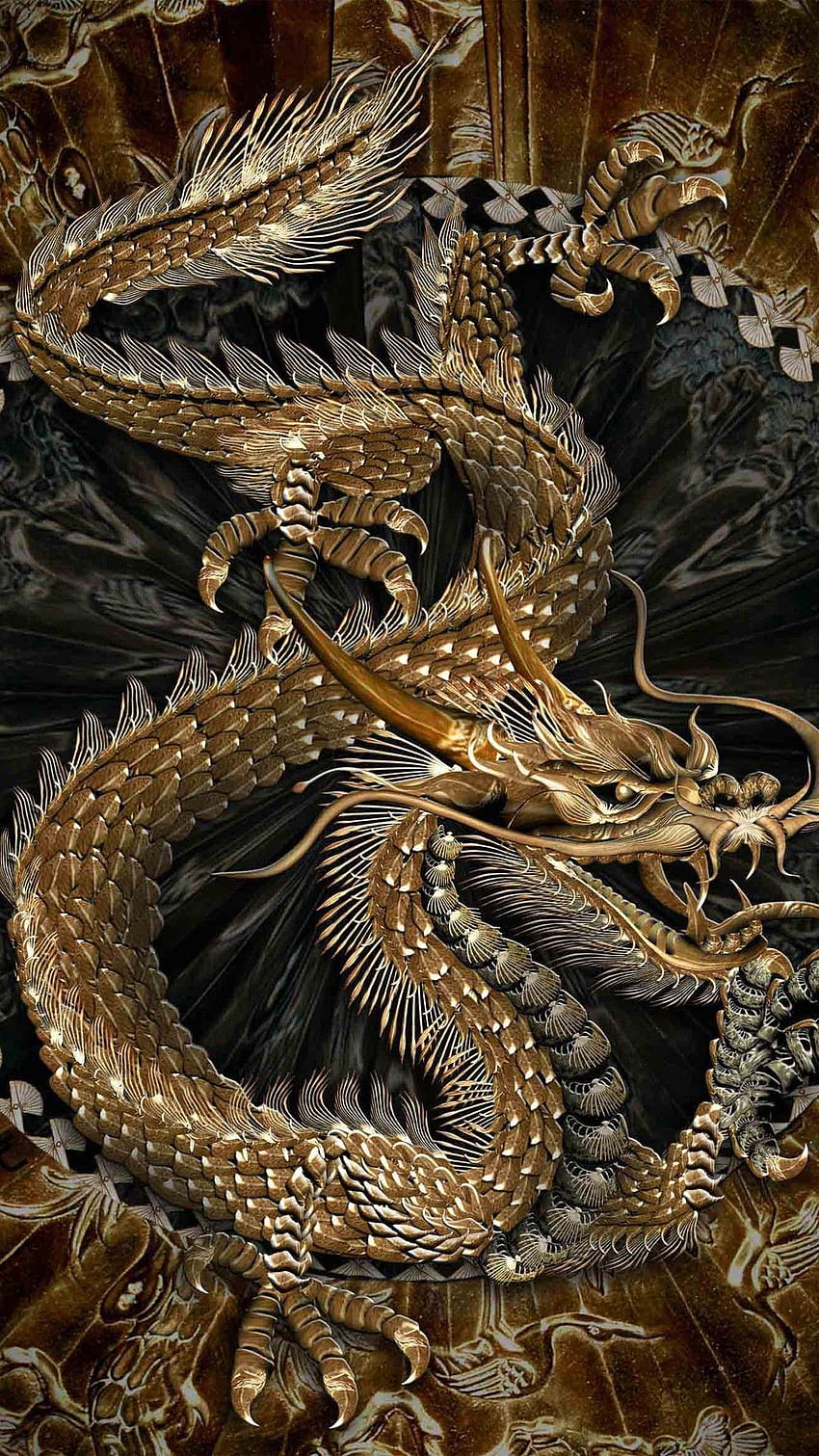 Ориенталски дракон. Китайски дракон. Реликви HD тапет за телефон