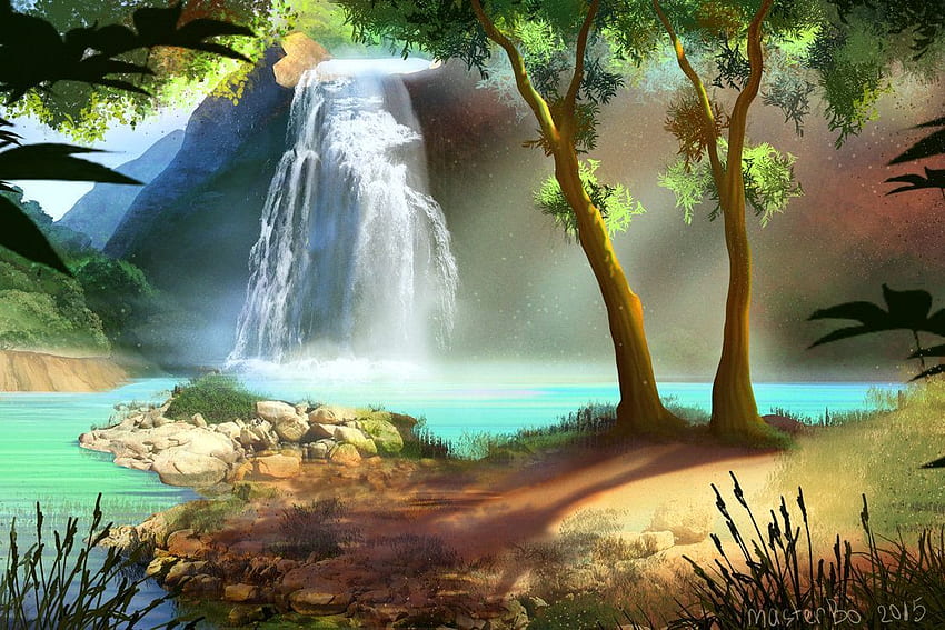 Waterfall. Anime scenery , Episode background, Episode interactive background HD wallpaper