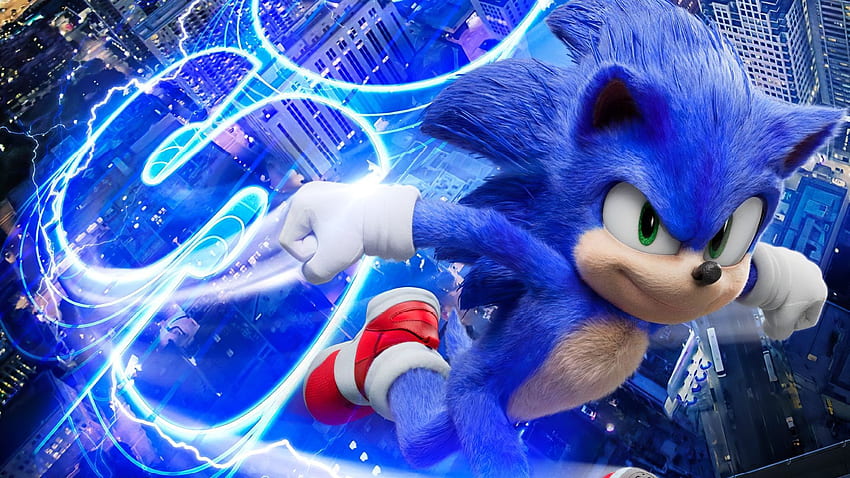 Sonic The Hedgehog 2020 филм, филми, , , фон и , логото на Sonic the Hedgehog HD тапет