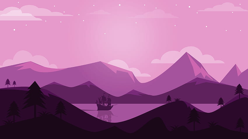 Purple Mountain, Neon Purple Mountain HD wallpaper