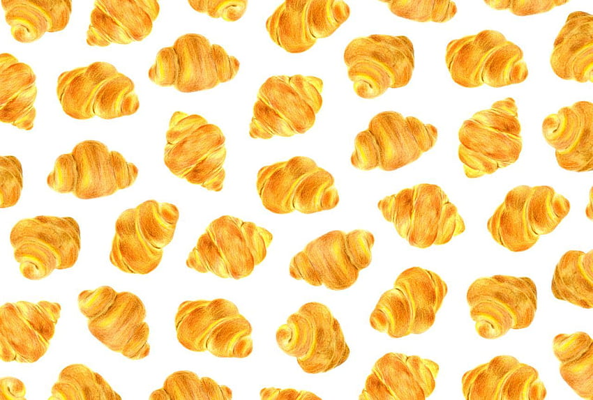 Croissant dan Latar Belakang, Kartun Croissant Wallpaper HD