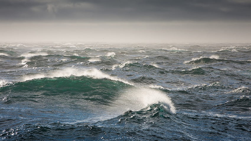 嵐のベーリング海の波、海、避妊手術、波、嵐、サーフィン 高画質の壁紙