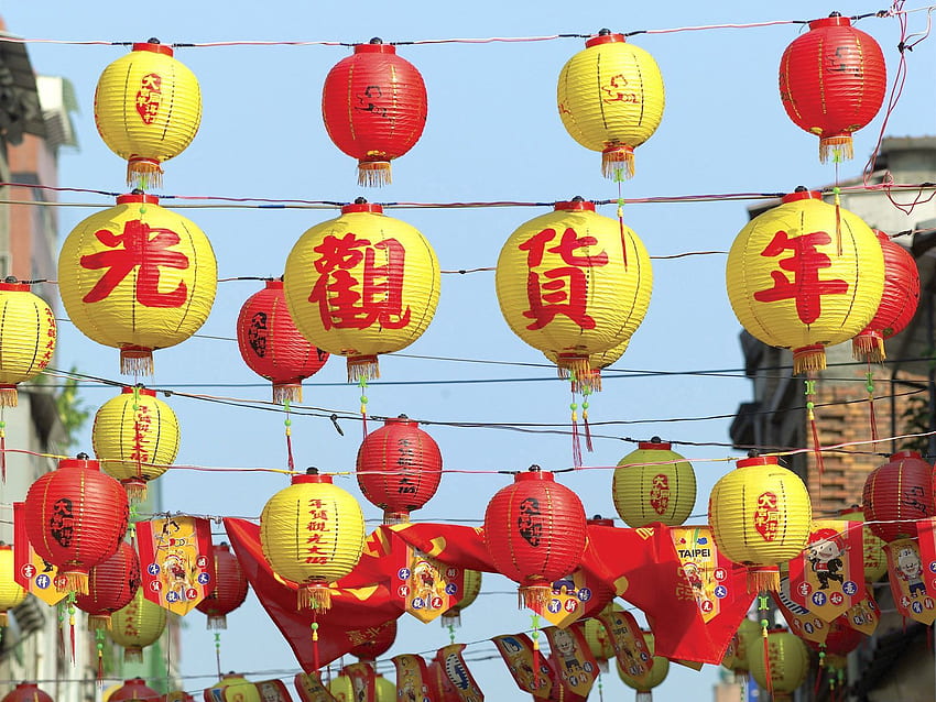 Sky, Bright, , , Chinese Lanterns HD wallpaper