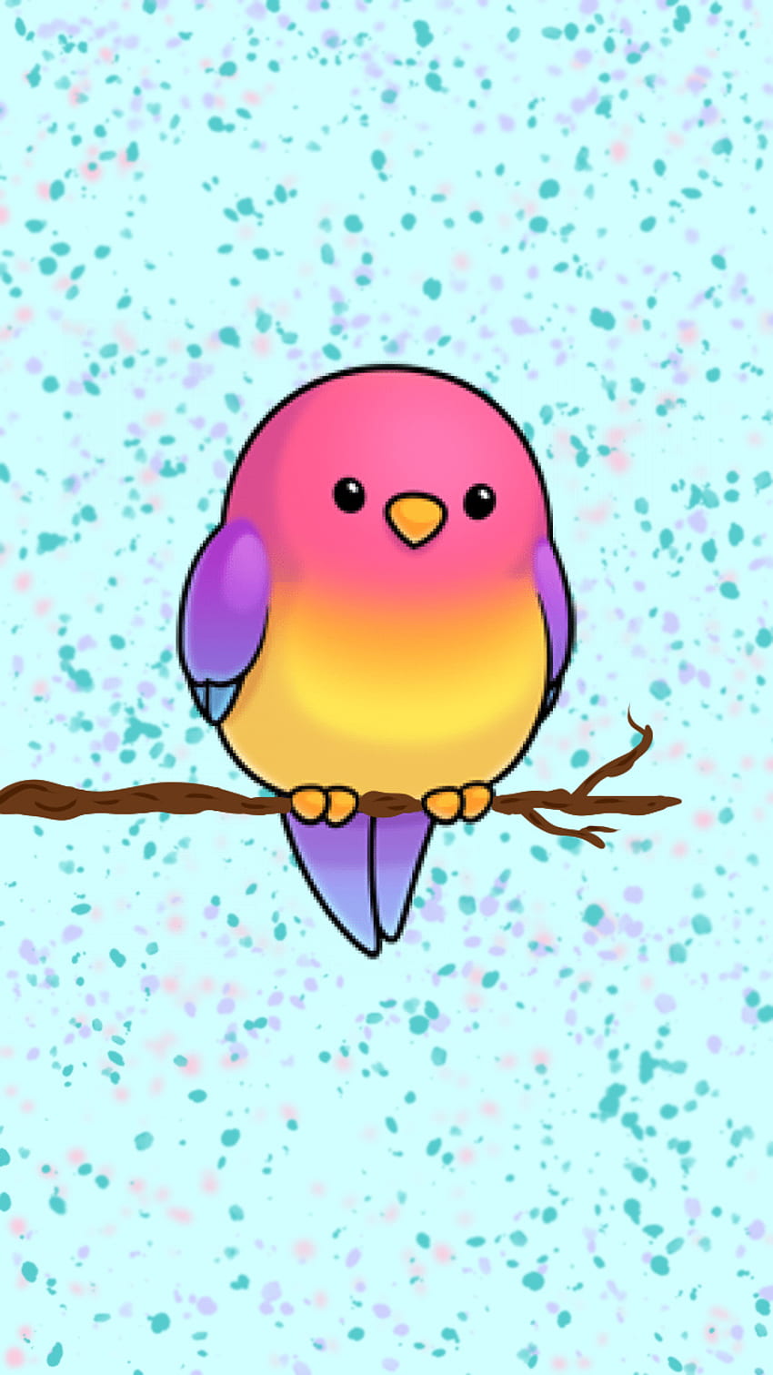 Bird, Easter, Cute, Tweet, Kawaii, Pastel, Chibi HD phone wallpaper