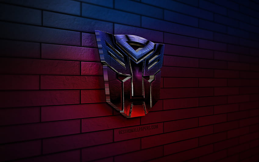 Transformers 3D logo, , violet brickwall, creative, superheroes, Transformers  logo, 3D art, Transformers HD wallpaper | Pxfuel
