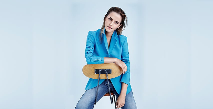 Emma Watson, sit, chair, hoot HD wallpaper