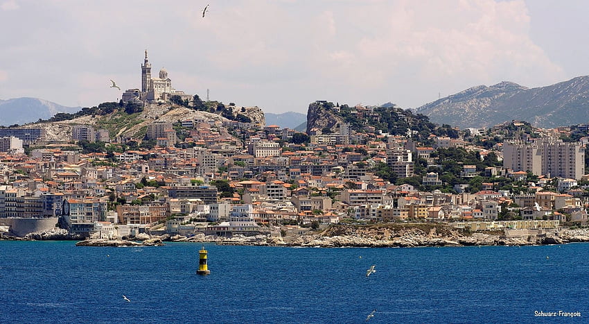 Provence, France, Plage, Panoramic Cool, Prado, Sea, dom, Panoramic Nature HD wallpaper