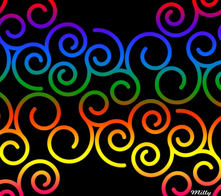 Coloured Curl Pattern, patterns, colours, curls, designs HD wallpaper