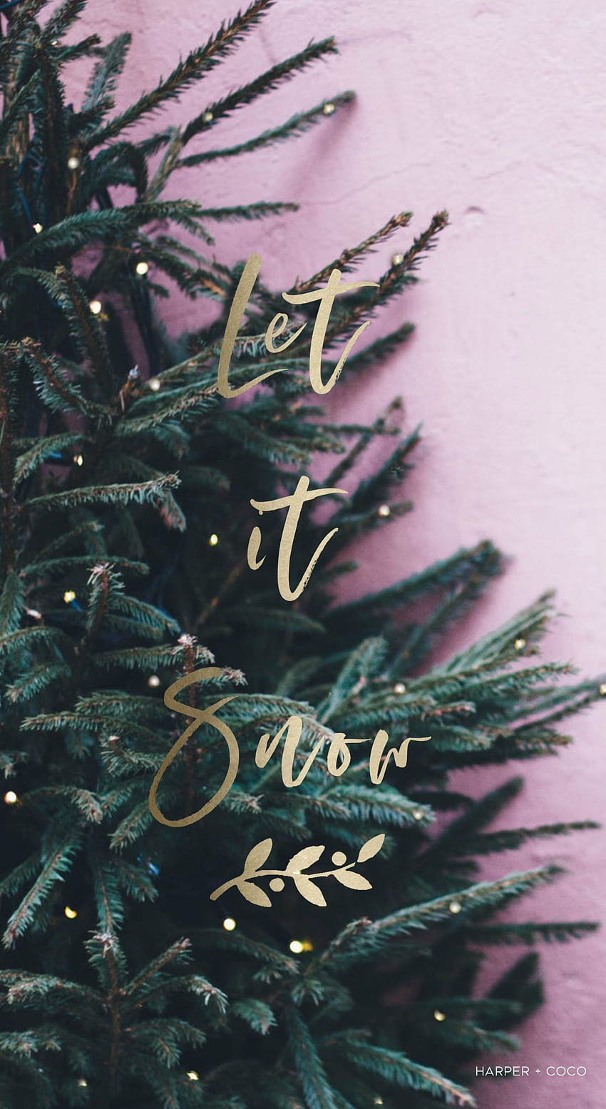 iPhone : Pink Christmas iPhone , Let it snow gold quote. Christmas tree lights.. - Art & Drawing Community : Explore & Discover the best and the most inspiring Art HD phone wallpaper