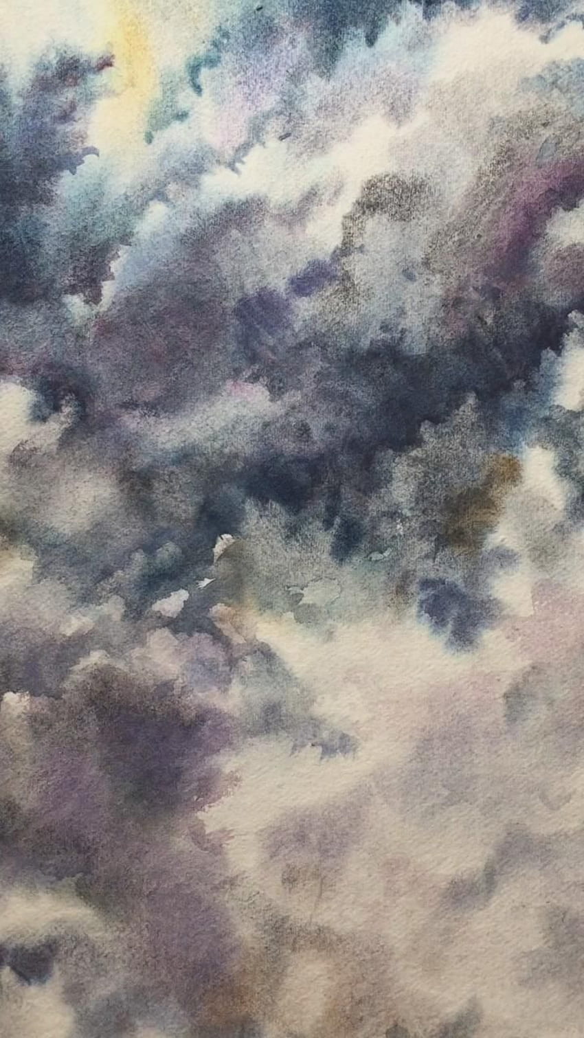 Suluboya bulut boyama, Gökyüzü bulutları ile boyama, Gökyüzü resmi, suluboya gökyüzü sanatı, Bulutlar sanatı, Modern tarzda gökyüzü resmi. Boyama, Bulut çizimi, Suluboya bulutlar HD telefon duvar kağıdı
