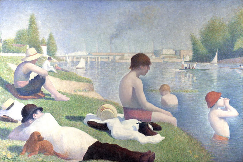 Bathers at Asnières by Seurat Mural. Seurat paintings, Georges Pierre Seurat HD wallpaper