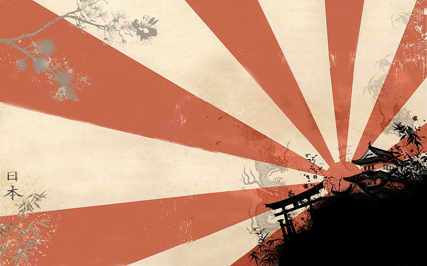 Grunge Rising Sun, Rising Sun Flag HD wallpaper