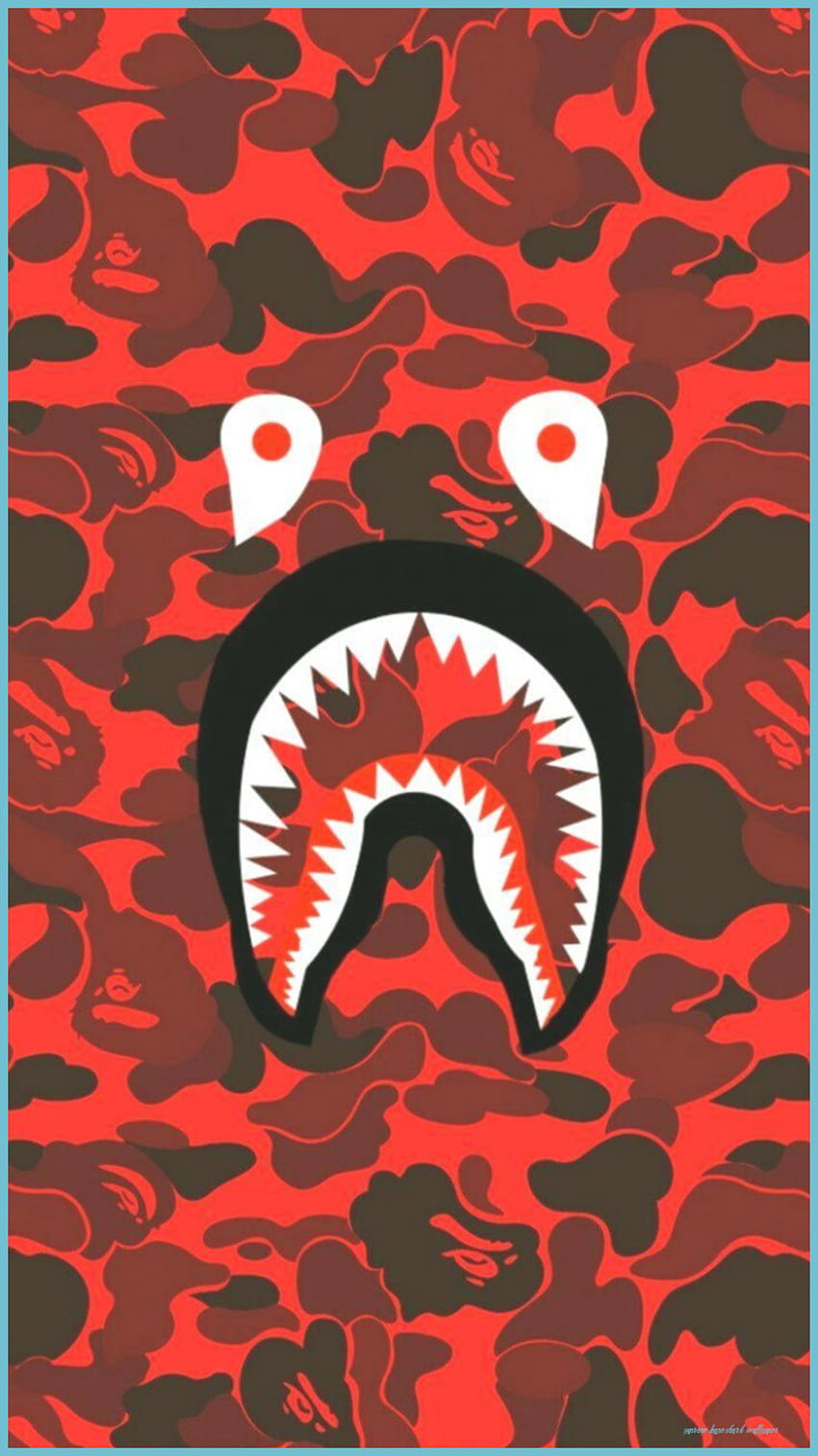 Bape Shark Face Red Camo- Tom Moreira HD phone wallpaper