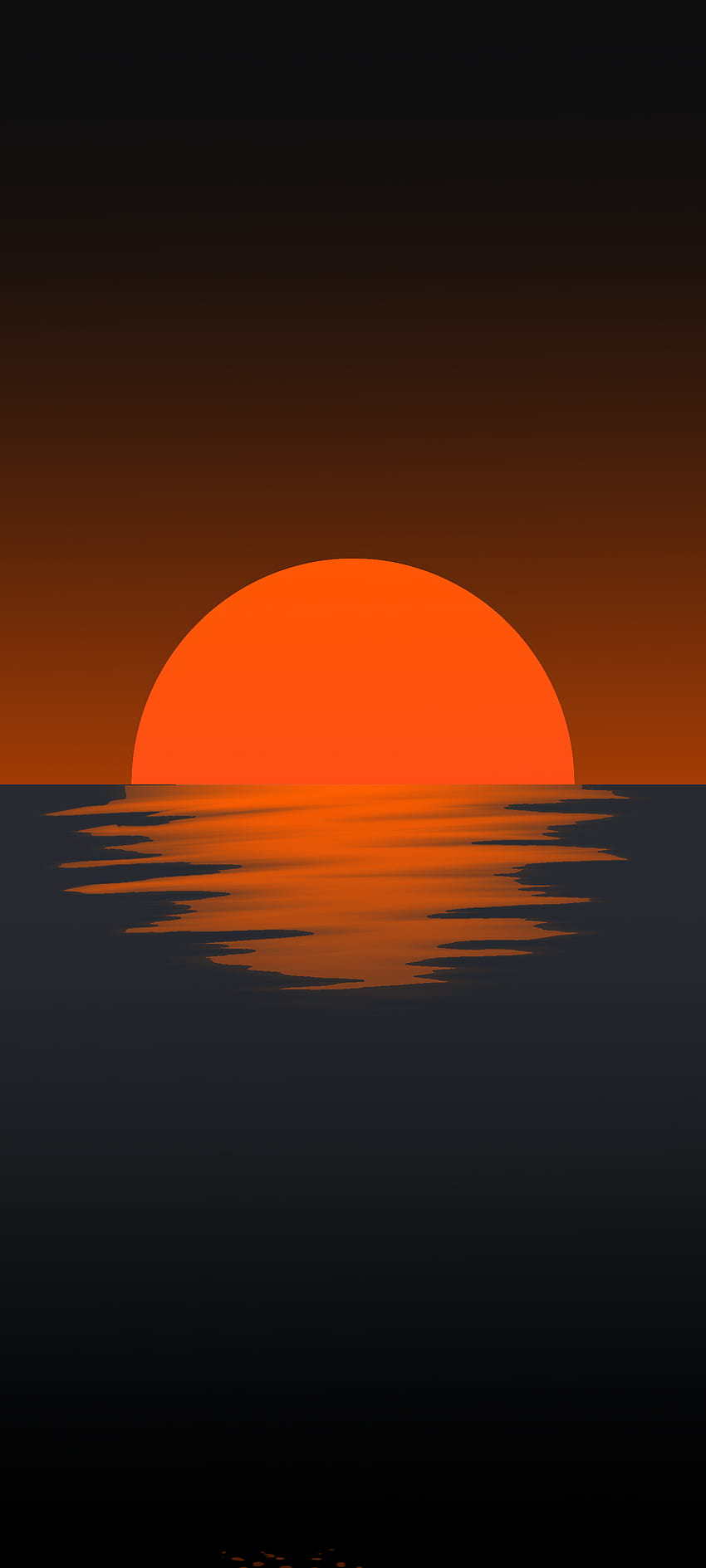 Sunset 2, atmosphere, sky, nature, black, oled, Samsung, abstract, galaxy, sun, sea HD phone wallpaper